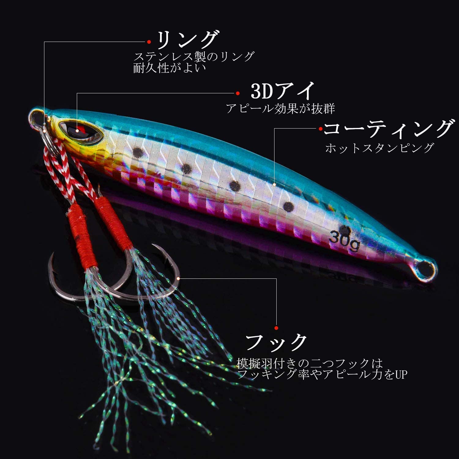 Goture メタルジグセット 15g/20g/30g シーバス 青物 ヒラメ 投げ釣り ルアーセット – GOTURE-JP